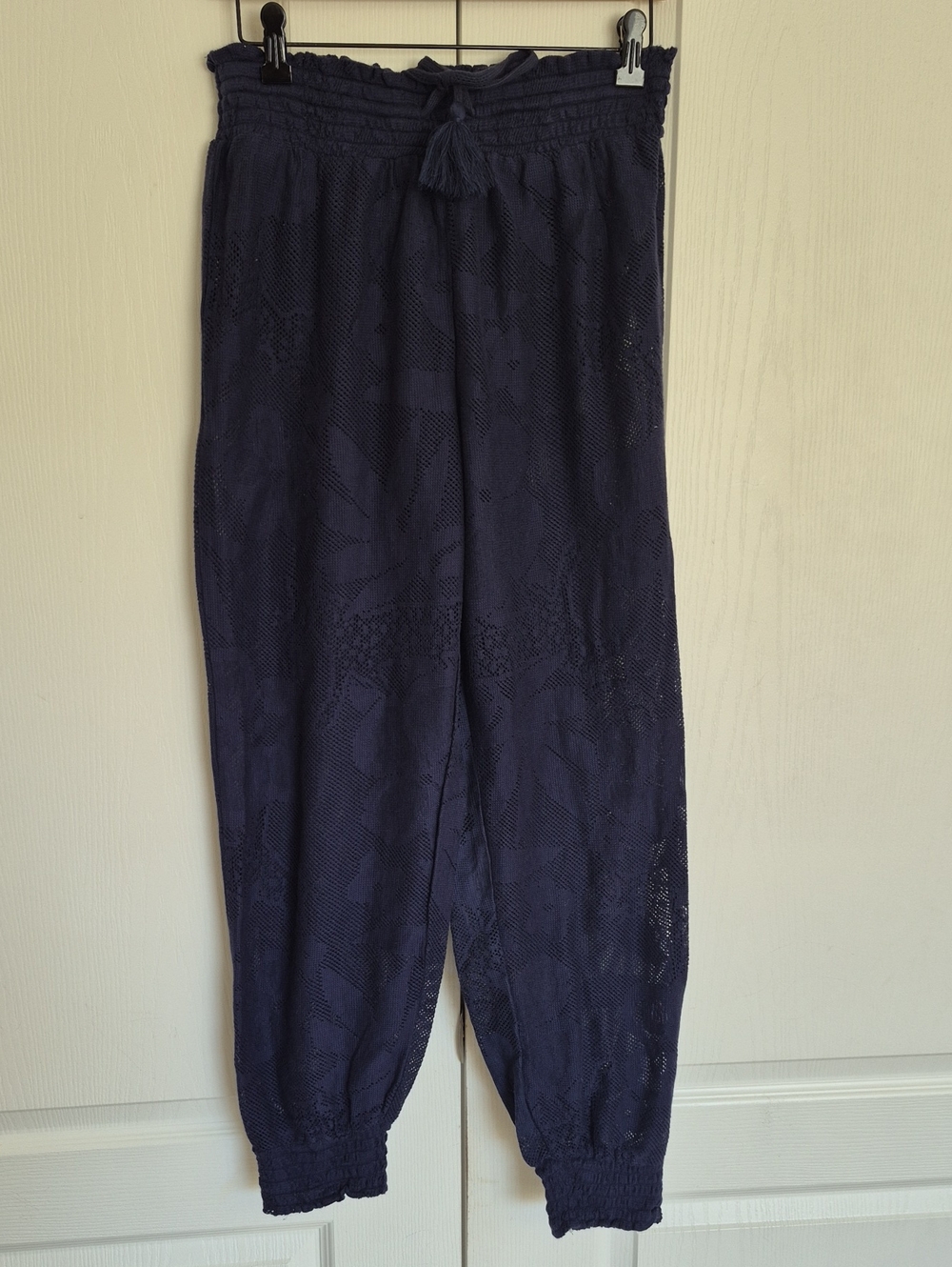 Aerie Women's Navy Sheer Lace Swim Cover Up Drawstring Pants Small